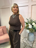 Load image into Gallery viewer, Beaded Sleeveless Knit Top - Brown