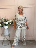 Load image into Gallery viewer, Flower Print Pants - Stone/Brown One Size