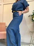 Load image into Gallery viewer, Wide Leg Pant - Mid Blue - Wardrobe By Simone