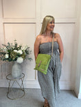 Load image into Gallery viewer, Elasticated Bodice Gingham Jumpsuit - Brown/White One Size