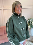 Load image into Gallery viewer, Sporty Vibe Zip & Toggle Jacket - Khaki/Cream - Wardrobe By Simone
