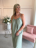 Load image into Gallery viewer, Beaded Strapy Sundress Dress - Sage Green