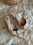 Load image into Gallery viewer, Kitten Heel Slingback Shoe - Cream/Mix - Wardrobe By Simone