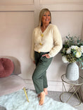 Load image into Gallery viewer, Fluffy Gold Button Cardigan - Latte