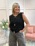 Load image into Gallery viewer, Chunky Knit Waistcoat - Black - Wardrobe By Simone