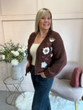 Load image into Gallery viewer, Pretty Flowers Cardigan - Chocolate Brown