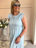 Load image into Gallery viewer, A Spotty Dotty Dress - Pale Blue/Cream