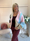 Load image into Gallery viewer, Open Block Coloured Cardigan- Pink/Blue/Latte