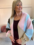 Load image into Gallery viewer, Open Block Coloured Cardigan- Pink/Blue/Latte