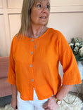 Load image into Gallery viewer, Cotton Buttoned Top - Orange - Wardrobe By Simone