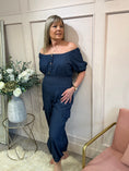 Load image into Gallery viewer, Off Shoulder Denim Vibe Jumpsuit - Blue - Wardrobe By Simone