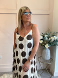 Load image into Gallery viewer, Spotty Dotty Pleated Maxi Sundress- Cream/Brown