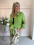 Load image into Gallery viewer, Textured Cotton Shirt - Olive Green