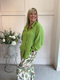 Load image into Gallery viewer, Textured Cotton Shirt - Olive Green
