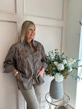 Load image into Gallery viewer, Beads Flowers & Stripes Shirt - Browns