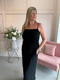 Load image into Gallery viewer, Elasticated Bodice & Wide Leg Jumpsuit - Black