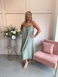 Load image into Gallery viewer, Beaded Strapy Sundress Dress - Sage Green