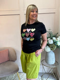 Load image into Gallery viewer, Hearts Wild About You T Shirt - Black - Wardrobe By Simone