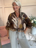 Load image into Gallery viewer, Lightweight Print Zip Jacket - DarkBrown/Green - Wardrobe By Simone