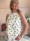 Load image into Gallery viewer, Polka Dot & Pearl Top - Cream/Black - Wardrobe By Simone