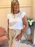 Load image into Gallery viewer, Frill Cap Sleeved Top - White - Wardrobe By Simone