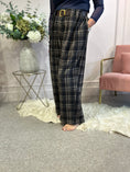 Load image into Gallery viewer, Mixed Checked Chenille Wide Pant - Blue