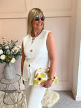 Load image into Gallery viewer, Waffle Effect Top & Pant Set - White - Wardrobe By Simone