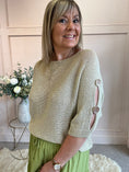 Load image into Gallery viewer, 3 Gold Button Thread Jumper - Gold - Wardrobe By Simone