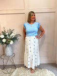 Load image into Gallery viewer, Frill Sleeve T-Shirt - Blue One size