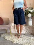 Load image into Gallery viewer, Tie Belted Shorts - Dark Blue - Wardrobe By Simone
