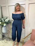Load image into Gallery viewer, Off Shoulder Denim Vibe Jumpsuit - Blue - Wardrobe By Simone