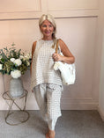 Load image into Gallery viewer, Floaty Sleeveless Top Gingham - Brown One Size