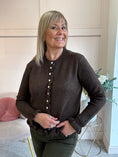 Load image into Gallery viewer, Frill Edge Cardigan - Brown