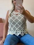 Load image into Gallery viewer, Boho Crochet Sleeveless Top - Beige - Wardrobe By Simone