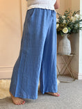 Load image into Gallery viewer, Linen Wide Pant - Cornflower Blue - Wardrobe By Simone
