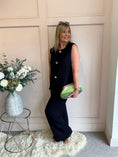 Load image into Gallery viewer, Waffle Effect Top & Pant Set - Navy