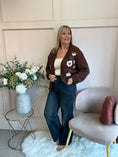 Load image into Gallery viewer, Pretty Flowers Cardigan - Chocolate Brown