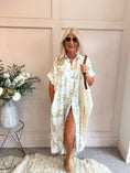 Load image into Gallery viewer, Flowers Embroidered & Gems Maxi Shirt - White