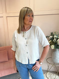 Load image into Gallery viewer, Cotton Buttoned Top - Cream - Wardrobe By Simone