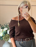 Load image into Gallery viewer, V Neck Short Sleeve Jumper - Chocolate