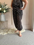 Load image into Gallery viewer, Spotty Barrel Pant - Black/White - Wardrobe By Simone