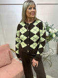 Load image into Gallery viewer, Diamond Pattern Cardigan - Brown/Yellow