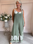 Load image into Gallery viewer, Palm Leaf Jumpsuit - Khaki/Cream - Wardrobe By Simone