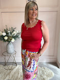 Load image into Gallery viewer, Scalloped Edged Vest Top - Red - Wardrobe By Simone