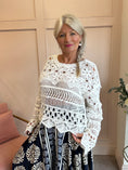 Load image into Gallery viewer, Crochet Jumper - White - Wardrobe By Simone