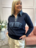Load image into Gallery viewer, New York Denim Collar Jumper - Navy