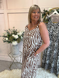 Load image into Gallery viewer, Zebra Jumpsuit - Brown/Cream - Wardrobe By Simone