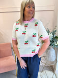 Load image into Gallery viewer, Cute Cherry Knit Jumper - Cream/Pink - Wardrobe By Simone