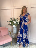 Load image into Gallery viewer, Vibrant Pattered Maxi Dress- Blue
