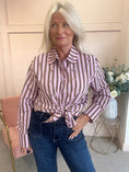Load image into Gallery viewer, Jewels & Stripes Shirt - Candy Pink/Caramel